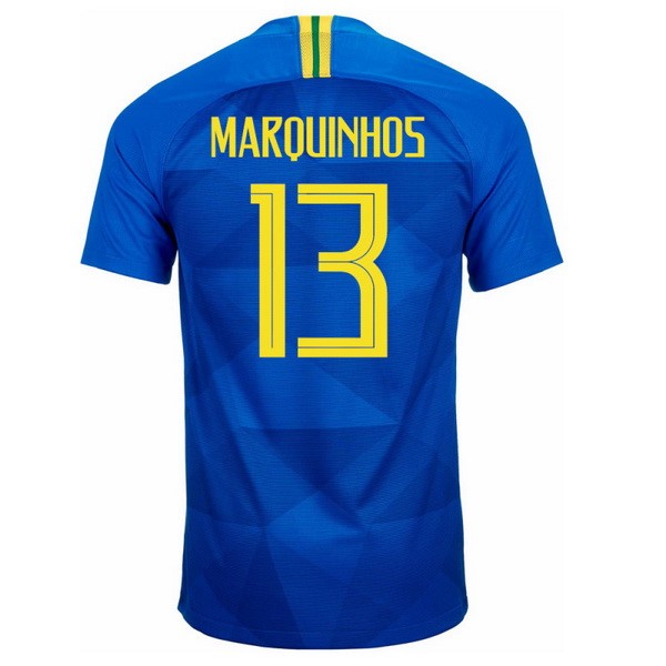 Camiseta Brasil 2ª Marquinhos 2018 Azul